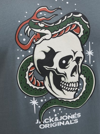 Jack & Jones Anatomy Skull Crew Neck T-Shirt Grey - T-shirts - Grote Maten T-shirts Heren