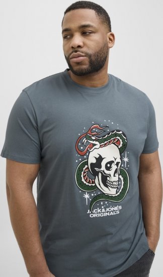 Jack & Jones Anatomy Skull Crew Neck T-Shirt Grey - T-shirts - Grote Maten T-shirts Heren