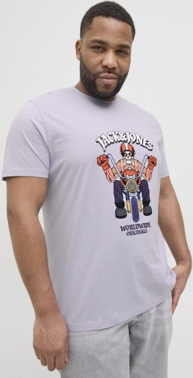 Jack & Jones Anatomy Skull Crew Neck T-Shirt Violet - T-shirts - Grote Maten T-shirts Heren