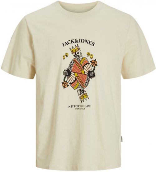 Jack & Jones Anatomy Skull Crew Neck T-Shirt Antique White - T-shirts - Grote Maten T-shirts Heren