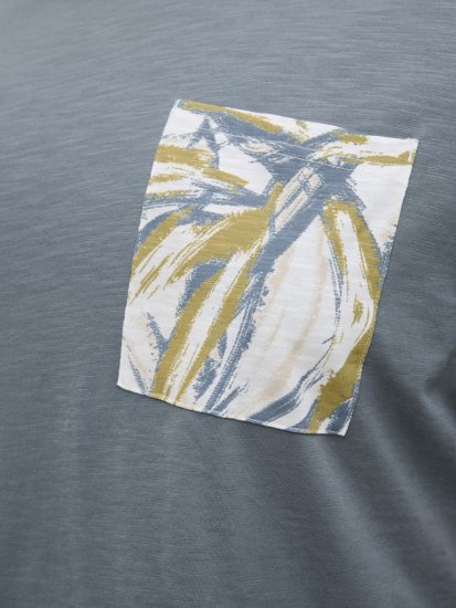 Jack & Jones Split Pocket Print T-Shirt Grey - T-shirts - Grote Maten T-shirts Heren