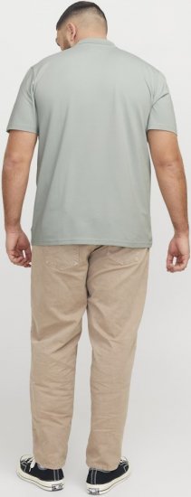 Jack & Jones Fusion Pique Zipper Polo Green/Blue - Polo shirts - Grote Maten Poloshirts Heren