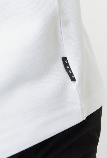 Jack & Jones Fusion Pique Zipper Polo Bright White - Polo shirts - Grote Maten Poloshirts Heren