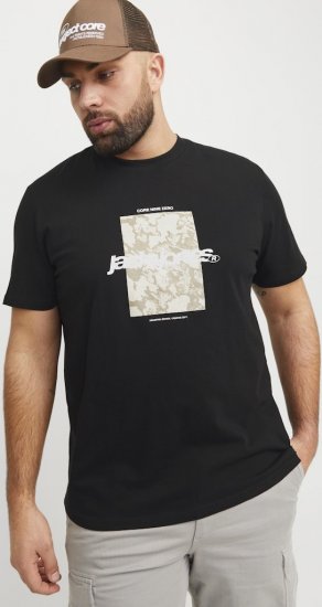 Jack & Jones Tarmac Camo Crew Neck T-Shirt Black - T-shirts - Grote Maten T-shirts Heren