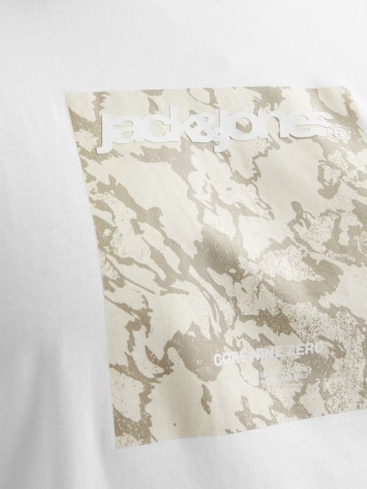 Jack & Jones Tarmac Camo Crew Neck T-Shirt Bright White - T-shirts - Grote Maten T-shirts Heren