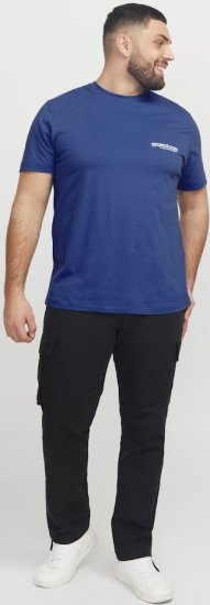 Jack & Jones Union Front & Back Print Crew Neck T-Shirt Beaucoup Blue - T-shirts - Grote Maten T-shirts Heren