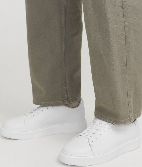 Jack & Jones Stockholm Leather Sneakers Bright White/Leather - Herenschoenen 40-52 - 