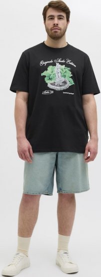 Jack & Jones Hydra Crew Neck T-Shirt Black - T-shirts - Grote Maten T-shirts Heren