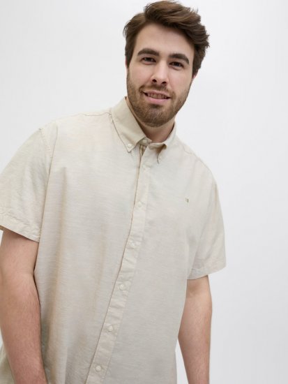 Jack & Jones Summer Shield Short Sleeve Shirt White Pepper - Hemden - Overhemden Grote Maten Heren