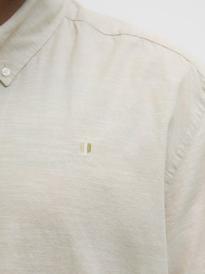 Jack & Jones Summer Shield Short Sleeve Shirt White Pepper - Hemden - Overhemden Grote Maten Heren