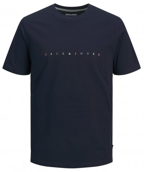 Jack & Jones JJFONT T-Shirt Navy - T-shirts - Grote Maten T-shirts Heren