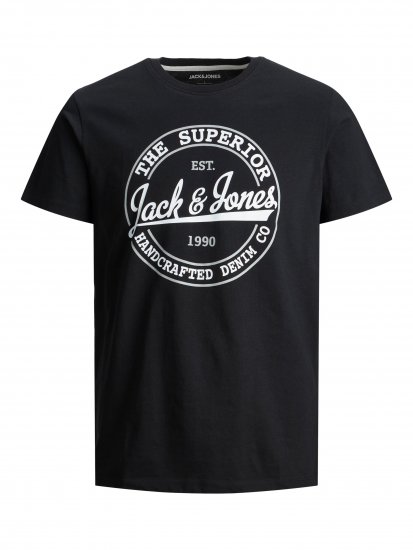 Jack & Jones JJBRAT T-Shirt Black - T-shirts - Grote Maten T-shirts Heren