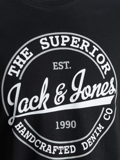 Jack & Jones JJBRAT T-Shirt Black - T-shirts - Grote Maten T-shirts Heren