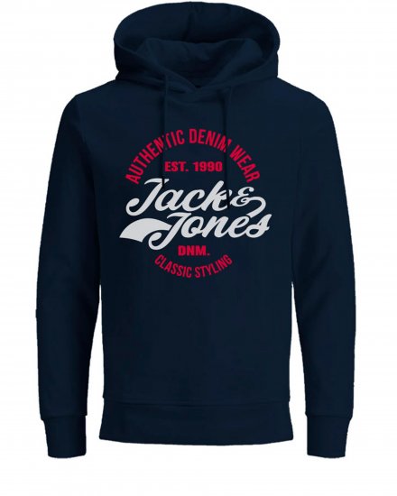 Jack & Jones JJBRAT SWEAT Hoodie Navy - Sweaters & hoodies - Sweaters & Hoodies Grote Maten Heren