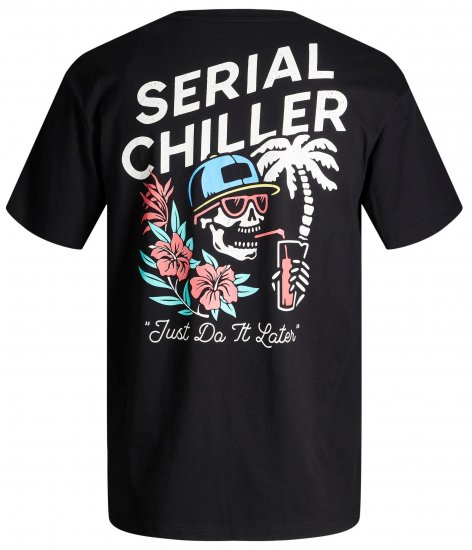 Jack & Jones JJCHILLER With Back Print Black - T-shirts - Grote Maten T-shirts Heren
