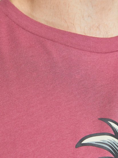 Jack & Jones JJEUSTACE T-Shirt Pink - T-shirts - Grote Maten T-shirts Heren