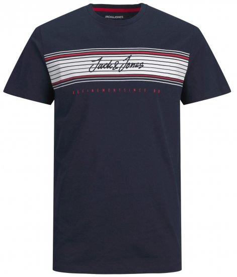 Jack & Jones JJLEO T-shirt Navy - T-shirts - Grote Maten T-shirts Heren