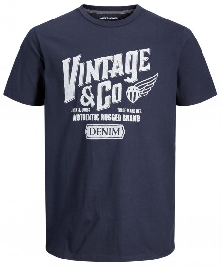 Jack & Jones JJAARON T-Shirt Navy - T-shirts - Grote Maten T-shirts Heren