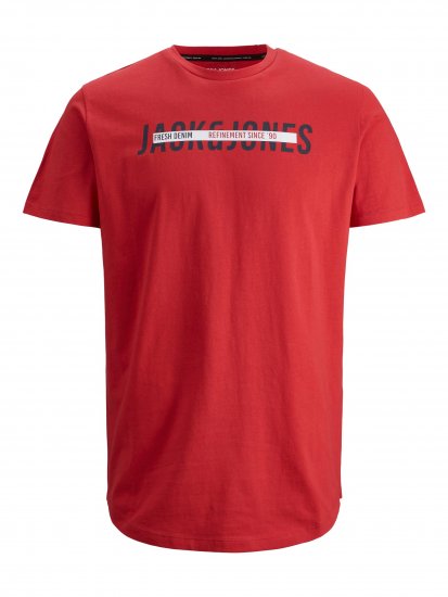Jack & Jones JJTEO T-Shirt Red - T-shirts - Grote Maten T-shirts Heren