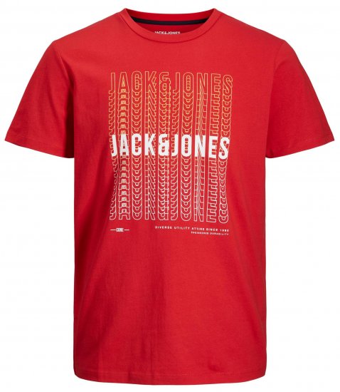 Jack & Jones JJCYBER T-Shirt Red - T-shirts - Grote Maten T-shirts Heren