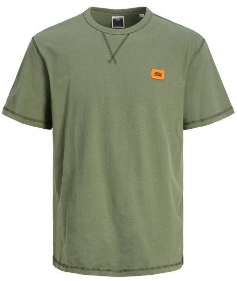 Jack & Jones JCOCLASSIC WAFFLE BADGE TEE Green - T-shirts - Grote Maten T-shirts Heren