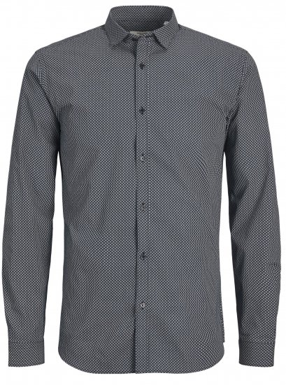 Jack & Jones JPRBLACARDIFF Print LS Shirt Navy - Hemden - Overhemden Grote Maten Heren