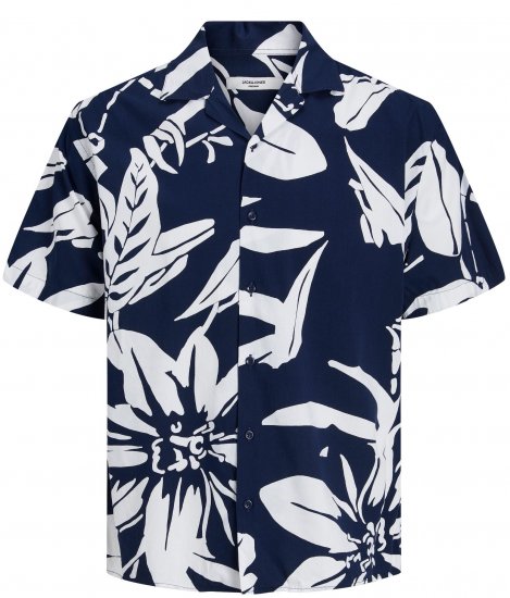 Jack & Jones JPRBLATROPIC Resort Shirt Navy - Hemden - Overhemden Grote Maten Heren