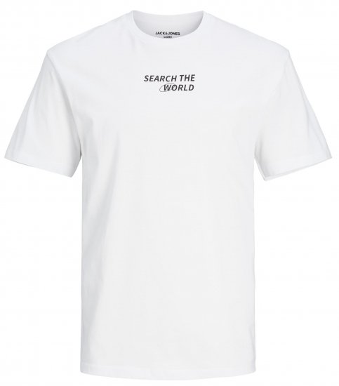 Jack & Jones JCOEDTN T-Shirt White - T-shirts - Grote Maten T-shirts Heren