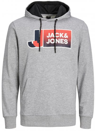 Jack & Jones JCOLOGAN Hoodie Light Grey Melange - Sweaters & hoodies - Sweaters & Hoodies Grote Maten Heren