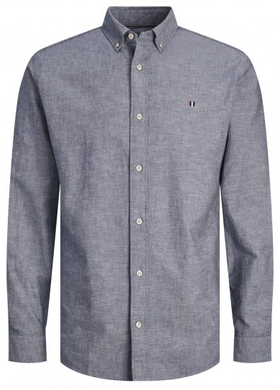 Jack & Jones JPRBLUSUMMER SHIELD LS Shirt Faded Denim - Hemden - Overhemden Grote Maten Heren