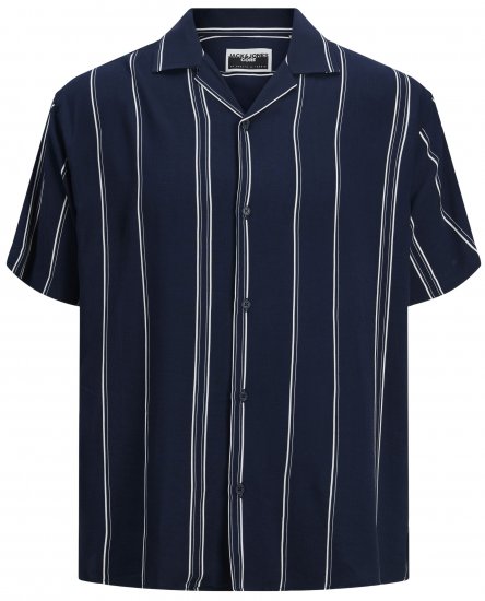 Jack & Jones JCOJEFF AOP Resort Shirt Navy Blazer - Hemden - Overhemden Grote Maten Heren