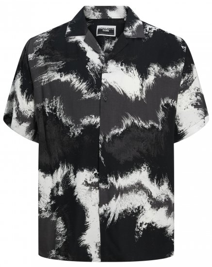 Jack & Jones JCOJEFF AOP Resort Shirt Asphalt - Hemden - Overhemden Grote Maten Heren