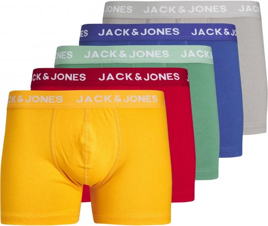 Jack & Jones JACLARRY SOLID TRUNKS 5 PACK Tango Red - Ondergoed & zwem - Grote Maten Ondergoed Heren