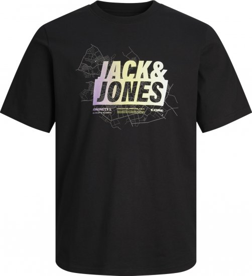 Jack & Jones JCOMAP SUMMER LOGO Black - T-shirts - Grote Maten T-shirts Heren