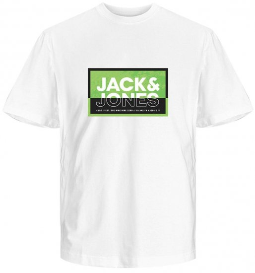 Jack & Jones JCOLOGAN SUMMER PRINT T-Shirt White - T-shirts - Grote Maten T-shirts Heren