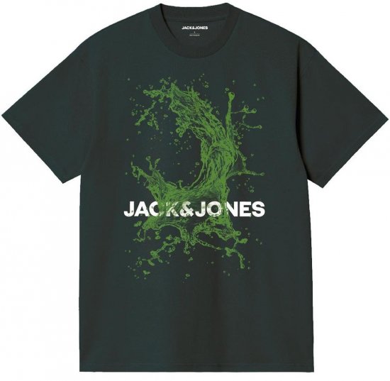 Jack & Jones JCOOCEAN SPLASH T-Shirt Black - T-shirts - Grote Maten T-shirts Heren