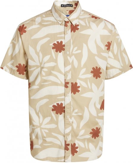Jack & Jones JORJOSHUA ARUBA Shirt Buttercream - Hemden - Overhemden Grote Maten Heren