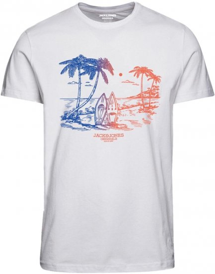 Jack & Jones JORARUBA TEE SS CREW NECK - Bright White - T-shirts - Grote Maten T-shirts Heren
