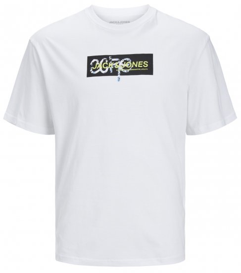 Jack & Jones JCOSUMMER PRINT T-Shirt White - T-shirts - Grote Maten T-shirts Heren