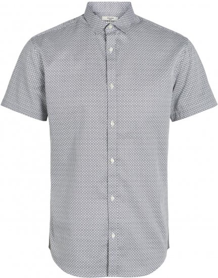 Jack & Jones JPRBLACARDIFF PRINT SHIRT S/S White - Hemden - Overhemden Grote Maten Heren