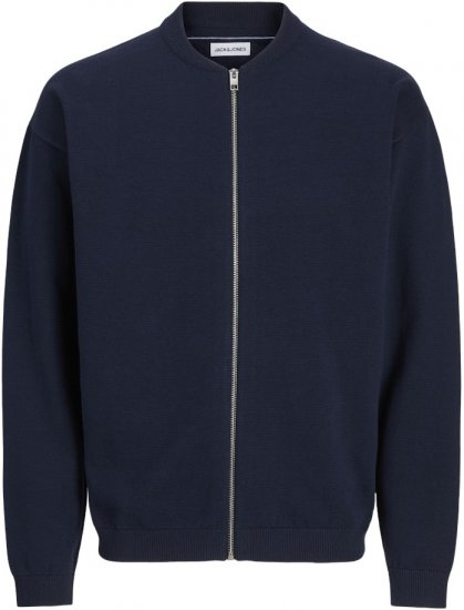 Jack & Jones Calvin Knit Bomber Zipper Sweater Dark Blue - Sweaters & hoodies - Sweaters & Hoodies Grote Maten Heren