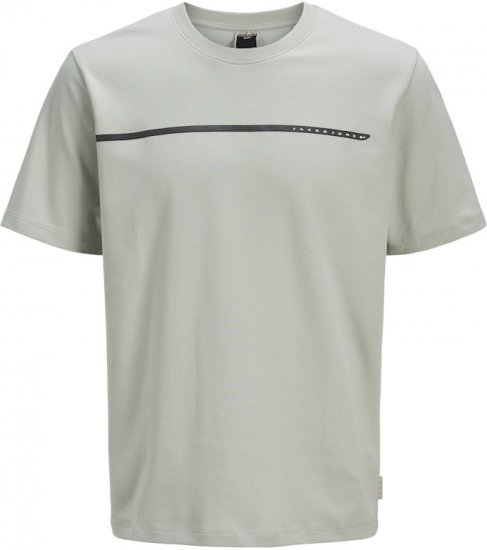 Jack & Jones FUSION Full Branding T-Shirt Aqua Grey - T-shirts - Grote Maten T-shirts Heren