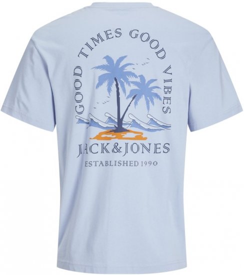 Jack & Jones Summer Vibes Crew Neck T-Shirt Chambray Blue - T-shirts - Grote Maten T-shirts Heren