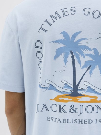 Jack & Jones Summer Vibes Crew Neck T-Shirt Chambray Blue - T-shirts - Grote Maten T-shirts Heren