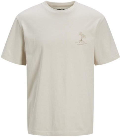  Jack & Jones Summer Vibes Crew Neck T-Shirt Moonbeam - T-shirts - Grote Maten T-shirts Heren