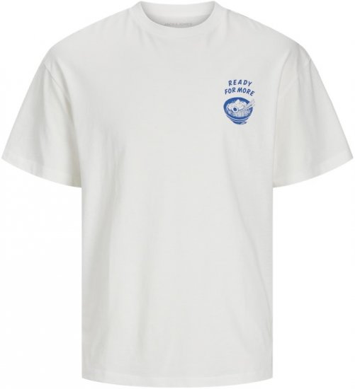 Jack & Jones Charge Crew Neck Printed T-Shirt White - T-shirts - Grote Maten T-shirts Heren
