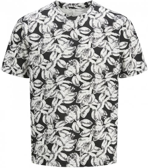 Jack & Jones Split AOP Crew Neck T-Shirt Black - T-shirts - Grote Maten T-shirts Heren