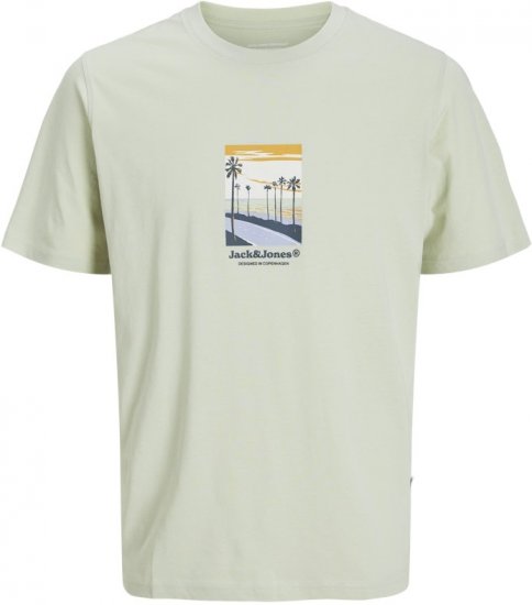 Jack & Jones Split Front Graphic Crew Neck T-Shirt Green - T-shirts - Grote Maten T-shirts Heren