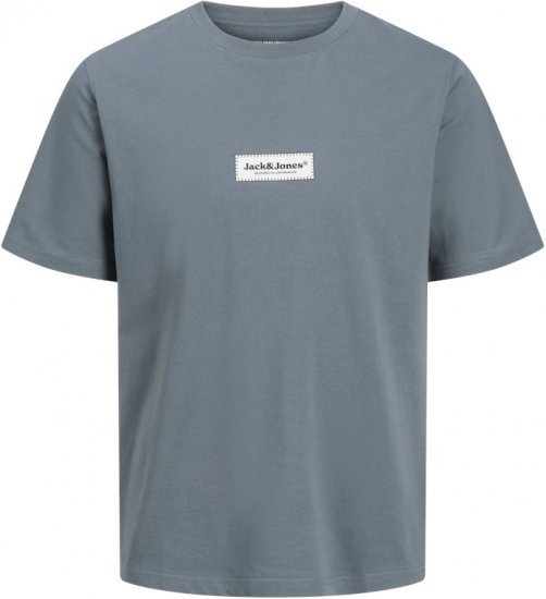 Jack & Jones Split Fakestitch Branding T-Shirt Grey - T-shirts - Grote Maten T-shirts Heren