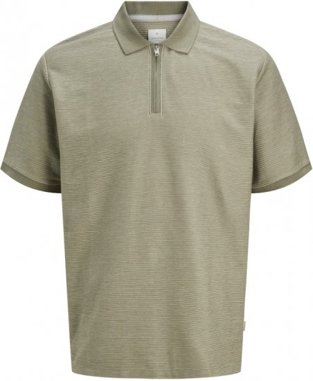 Jack & Jones Ronnie Polo with Zipper Grey - Polo shirts - Grote Maten Poloshirts Heren